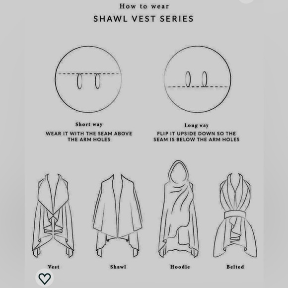4 in 1 VERSATILE Shawl, Vest, Hoodie,  & Poncho-1 Size Preowned  New Condition - Picture 4 of 12
